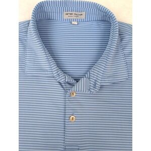 Peter Millar Summer Comfort Shirt Men's XL Blue Striped Polo Shirt Golf *Read